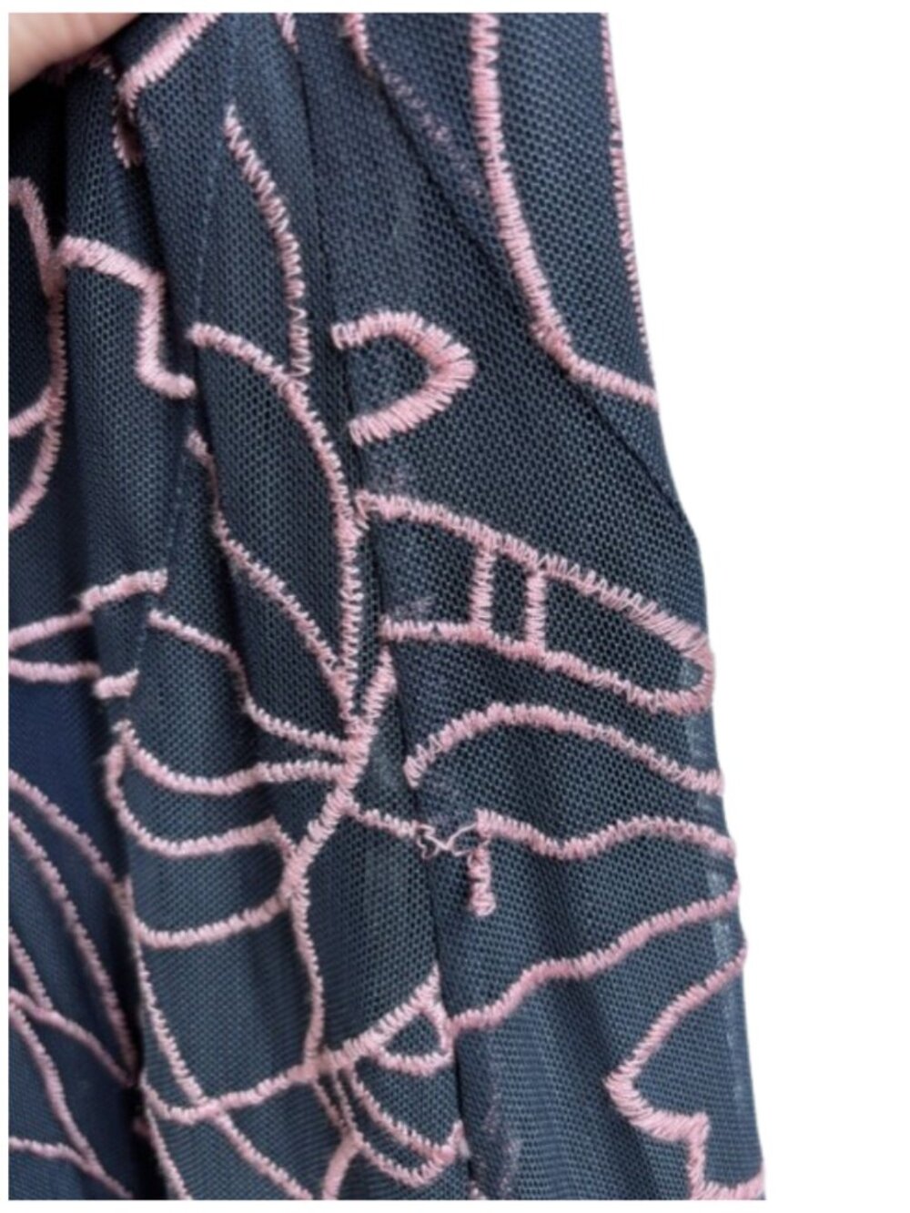 Johnny Was Sumner Panel Mesh Maxi Dress Serena Blue NWT Size M $388 MSRP - Picture 11 of 11